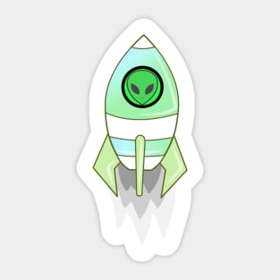 Funny Alien Rocket Sticker